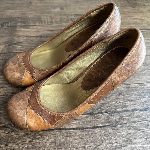 *MADDEN GIRL* Brown Danceer Faux Leather Patchwork Heels Size 6 - Picture 4 of 13